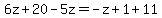 6z%2B20-5z=+-z%2B1%2B11