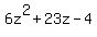6z%5E2+%2B+23z+-+4