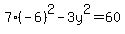 7%28-6%29%5E2-3y%5E2=60