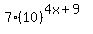 7%2810%29%5E%284x%2B9%29