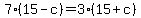 7%2815-c%29=3%2815%2Bc%29