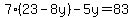 7%2823-8y%29-5y=83