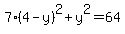 7%284-y%29%5E2+%2B+y%5E2+=+64