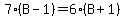 7%28B-1%29=6%28B%2B1%29