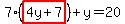7%28highlight%284y%2B7%29%29%2By=20