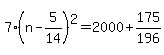 7%28n-5%2F14%29%5E2=2000%2B175%2F196