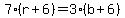 7%28r%2B6%29=3%28b%2B6%29