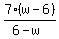 7%28w-6%29%2F%286-w%29