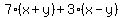 7%28x%2By%29%2B3%28x-y%29