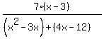 7%28x-+3%29%2F%28+%28x%5E2+-3x%29+%2B+%284x+-+12%29%29