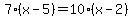 7%28x-5%29=10%28x-2%29