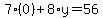 7%2A%280%29%2B8%2Ay=56