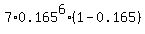 7%2A0.165%5E6%2A%281-0.165%29