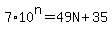 7%2A10%5En+=+49N%2B35