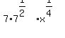 7%2A7%5E%281%2F2%29%2Ax%5E%281%2F4%29