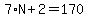 7%2AN+%2B+2+=+170