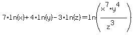 7%2Aln%28x%29%2B4%2Aln%28y%29-3%2Aln%28z%29=ln%28%28x%5E7%2Ay%5E4%29%2F%28z%5E3%29%29