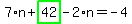 7%2An%2Bhighlight_green%28+42+%29-2%2An=-4