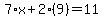 7%2Ax%2B2%289%29=11