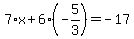7%2Ax%2B6%28-5%2F3%29=-17