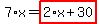 7%2Ax=highlight_red%28+2%2Ax%2B30+%29