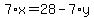 7%2Ax+=+28+-+7%2Ay