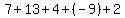 7%2B13%2B4%2B%28-9%29%2B2