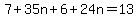 7%2B35n%2B6%2B24n=13
