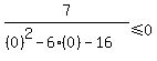 7%2F%28%280%29%5E2-6%280%29-16%29%3C=0