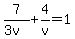 7%2F%283v%29%2B4%2Fv=1