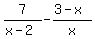 7%2F%28x-2%29+-+%283-x%29%2Fx