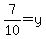 7%2F10+=+y