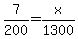 7%2F200=x%2F1300