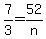 7%2F3=52%2Fn