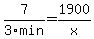 7%2F3min+=+1900%2Fx