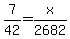 7%2F42+=+x%2F2682