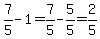 7%2F5-1=7%2F5-5%2F5=2%2F5