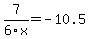 7%2F6x+=+-10.5