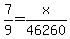 7%2F9+=+x%2F46260