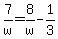 7%2Fw+=+8%2Fw+-+1%2F3
