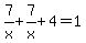 7%2Fx%2B7%2Fx%2B4=1