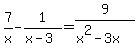 7%2Fx-1%2F%28x-3%29=9%2F%28x%5E2-3x%29