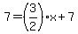 7=%283%2F2%29x%2B7