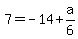 7=-14%2Ba%2F6