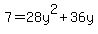 7=28y%5E2%2B36y