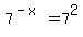 7%5E%28-x%29+=+7%5E2