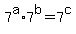 7%5Ea+%2A+7%5Eb+=+7%5Ec