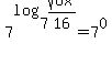 7%5Elog%287%2Csqrt%288x%29%2F16%29=7%5E0