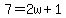7+=+2w+%2B+1
