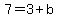 7+=+3+%2B+b
